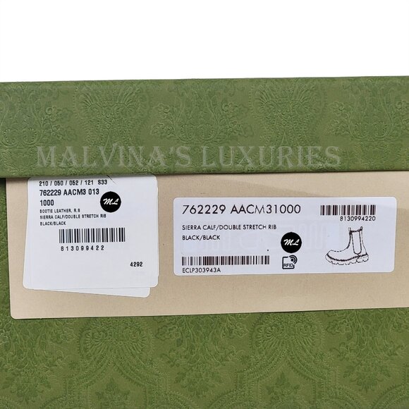GUCCI BOOTS MENS CHELSEA BLACK LEATHER ANKLE w INTERLOCKING LOGO sz 9.5 10 - Picture 15 of 15